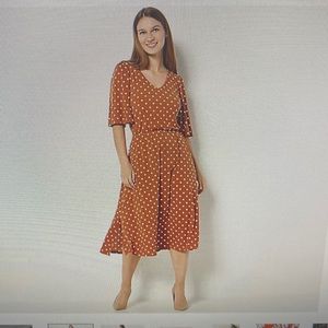 3X Dress by Girl With Curves in gingerbread dot.